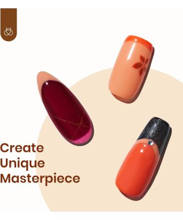 Beetles Gel Nail Polishes Kit - 6 Colors Red Orange Glitter Purple Black Soak Off Varnish Manicure Set for DIY Halloween & Fall Wedding Beauty Gifts - Buy Online on SooperMarket.com