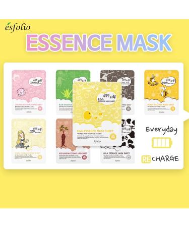 Esfolio Pure Skin Mask Box - Egg Essence 11.8 oz | Hydrating & Nourishing Face Masks for All Skin Types - International Shipping Available - Buy Online on SooperMarket.com