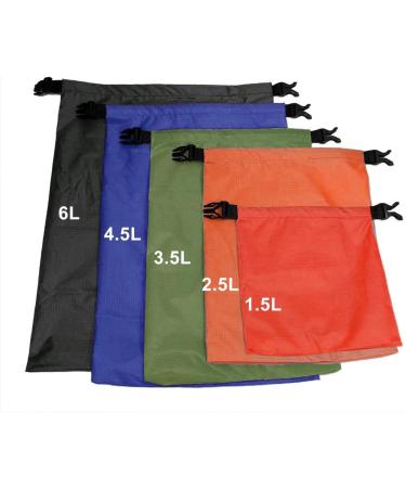 Pimoys 5 Pack Multicolour Waterproof Dry Sacks Lightweight Outdoor Dry Bags Ultimate Dry Bags for Rafting Boating Camping (1.5L 2.5L 3.5L 4.5L 6L) - Buy Online on SooperMarket.com