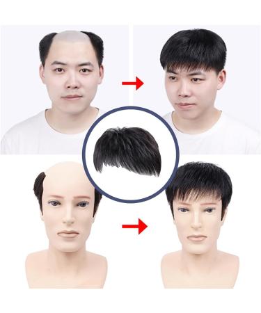 Natural Black Men's Hair Piece - Thin Skin Toupee for Male Receding Hairline (13cmx14cm) - Buy Online on SooperMarket.com