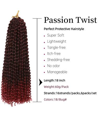 Passion Twist Hair - 6 Packs 18 Inch Faux Locs Crochet Extensions | Yddm Synthetic Hair - T1B-Bug Economy Pack - Buy Online on SooperMarket.com