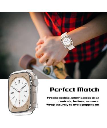 2 Pack Apple Watch Series 8/7 45mm Case & Screen Protector - Clear Hard PC Bumper with Tempered Glass Film - Anti-Scratch & Ultra-Thin Cover by EWUONU - Buy Online on SooperMarket.com