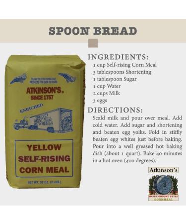 Atkinson's Yellow Self-rising Corn Meal 2 lbs. - Premium Quality Corn Meal for Baking and Cooking - Buy Online on SooperMarket.com