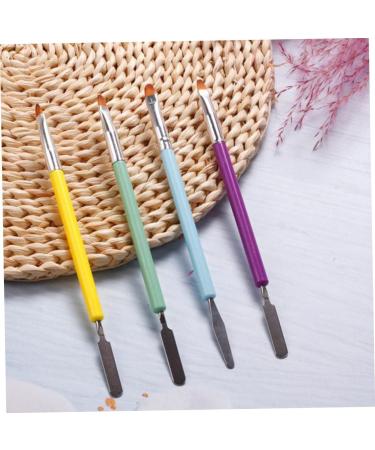 1PC Dual Ended Nail Gel Brush Acrylic Nails UV Gel Picker Extension Brush Pen Spatula Manicure Tool Purple - Buy Online on SooperMarket.com