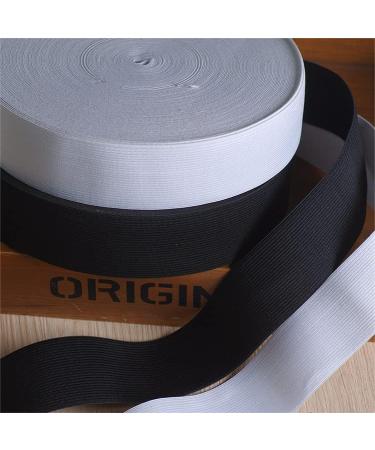 2 Pack 10 Yard 1.5 Inch Sewing Elastic Band - Heavy Stretch Braided Elastic for Pants, Waistband, Wigs, Skirts - Black & White - High Elasticity for DIY Projects - Buy Online on SooperMarket.com