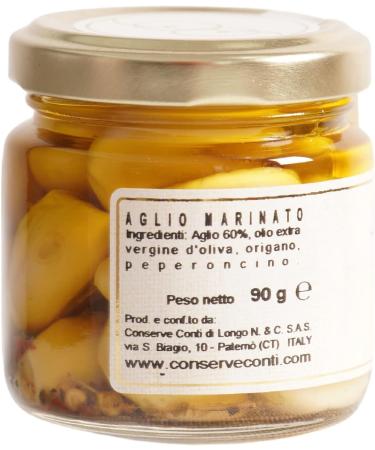 Marinated Garlic Cloves in extravirgin olive oil - one glass jar of 106 ml. - artisan production Conserve Conti - Buy Online on SooperMarket.com
