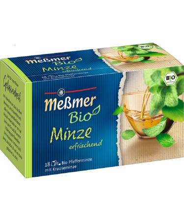Meßmer Organic Mint | refreshing | 18 tea bags | Vegan | Gluten-free | Lactose-free ORGANIC Mint 18 tea bags