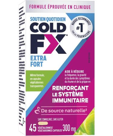 COLD-FX Extra Strength Ginseng Extract Reduce Chance Cold and Flu Support Immune System - 45 Vegan Capsules - Buy Online on SooperMarket.com