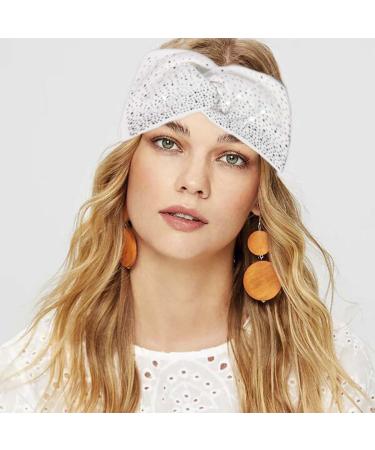 Cakure Crystal Rhinestone Headbands Pack of 3 - Wide Bling Turban Head Wraps for Women and Girls - Elastic Twist Scarf for Sports and Fashion - Type A - Buy Online on SooperMarket.com