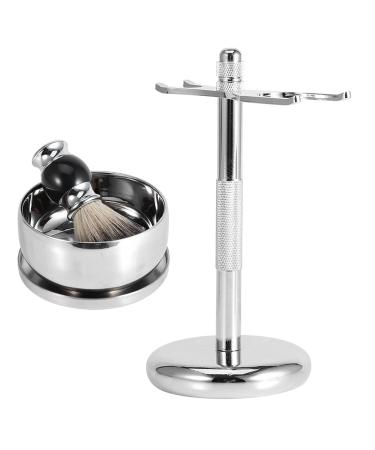 Professional Mens Shaving Kit: Faux Badger Hair Brush Alloy Soap Bowl & Stand Holder - Perfect for a Luxurious Grooming Experience - Buy Online on SooperMarket.com
