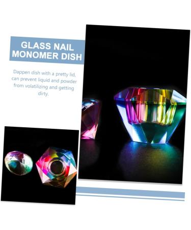 minkissy Monomer Dish Nail Monomer Liquid Bowl Acrylic Nail Supplies Nail Art Dish Dappen Dish with Lid Crystal Dappen Dish Crystal Nail Jar Manicure Bowl Diamond Glass Flash Manicure Tools - Buy Online on SooperMarket.com