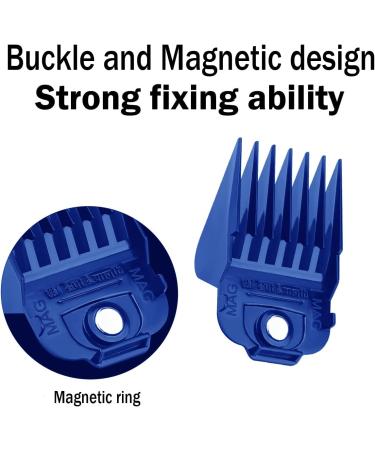 10PCS Andis Magnetic Clipper Guards - Professional Upgrade Comb Guides Set for Andis Master Clipper (Blue) - Buy Online on SooperMarket.com