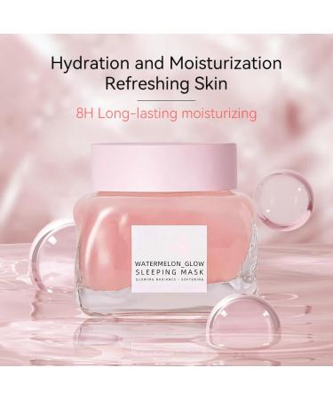 Watermelon Pink Glow Sleeping Mask Watermelon Overnight Face Masks Skincare Anti-Aging Hydrating Facial Mask with AHA Hyaluronic Acid Niacinamide for Smooth Glowing Even Toned Skin Care 50ml - Buy Online on SooperMarket.com