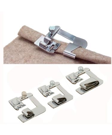 Windman 3 Sizes Wide Rolled Hem Pressure Foot Sewing Machine Presser Foot Hemmer Foot Set 1/2 Inch, 3/4 Inch, 1 Inch Low Shank Sewing Machine Presser Foot for Brother Singer Wide Hem