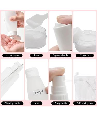 Travel Set Cosmetics - 16 Leak-Proof Bottles (60ml & 30ml) with Cultural Bag | Refillable Plastic Travel Containers for Shampoo Lotion & Shower Gel - Buy Online on SooperMarket.com