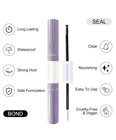 Lash Glue Bond and Seal Eyelash Cluster Lashes Extension Glue for DIY Individual Eye Lash Extensions Clear Super Strong Hold 72 Hours Waterproof Mascara Wand Eyelash Glue for Sensitive Eyes - Buy Online on SooperMarket.com