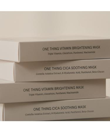 ONE THING Vitamin Brightening Mask - 5 Sheets | Niacinamide & 12 Vitamins | Brightening Facial Sheet Mask for Dull Skin & Dark Spots | Vegan Korean Skin Care - Buy Online on SooperMarket.com