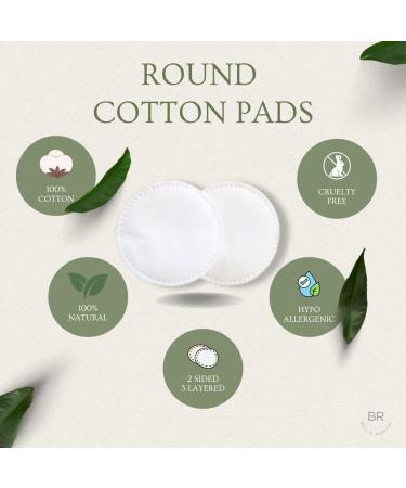 Organic Cotton Rounds Makeup Remover Pads - 200 Pack | Eco-Friendly Lint-Free Compostable & Ultra Soft for Nail Polish Removal - Triple Layer Quality - Buy Online on SooperMarket.com