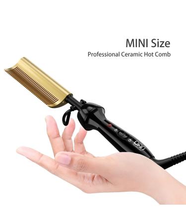 DAN Technology 450? Curved Teeth Hair Straightener Comb - Travel Size Dual Voltage Electric Comb for Professional Use - Ideal for Natural Black Hair - Buy Online on SooperMarket.com