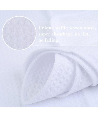 SINLAND Microfiber Waffle Washcloths 13x13 Inch 6 Pack White - Soft Facial Makeup Remover Cloths - Quick Drying & Exfoliating - Buy Online on SooperMarket.com
