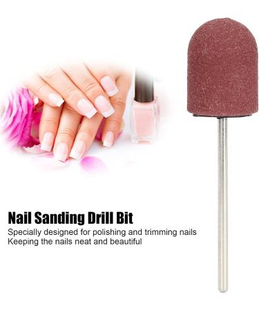 Nail Sanding Drill Bit 0.5 X 0.7in Easy To Store High Strength Nail Polishing Sanding Head Fine Sandpaper with Shaft for Grinding(Brown) - Buy Online on SooperMarket.com