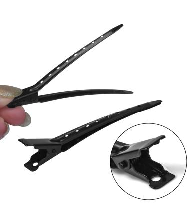 Zsanhua 26 Pieces Duck Bill Hair Clips 9cm Duck Bill Hairpins Curl Clips Stainless Steel Curl Clips Sectioning Clips with Holes Clips Hair Styling Clips for Salon and DIY (Black) - Buy Online on SooperMarket.com