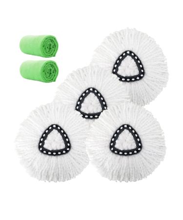 4 Pack Mop Head Replacement Microfiber Mop Refills Spin Mop Replacement Head Easy Cleaning Replacement Mop Heads Includes 2 Microfiber Cloths