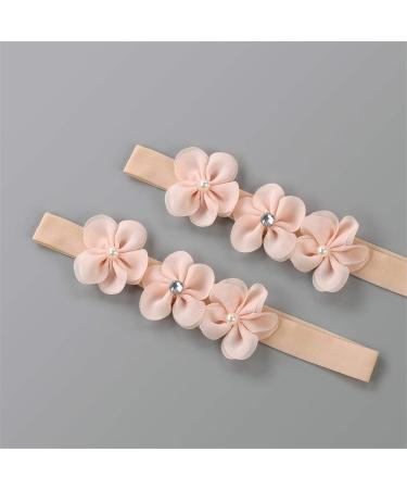 2 x Toddler Flower Girl Shoes + Headband | Non-Slip Soft Special Occasions Christening Wedding Party Shoes | Size 0-6 Months | Pink - Buy Online on SooperMarket.com