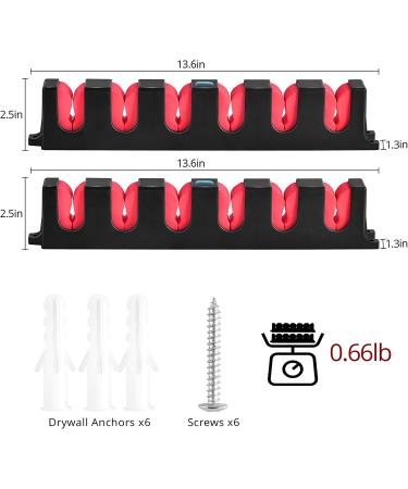 Calamus Horizontal Fishing Rod Holder - Wall Mounted Rack for 6 Rods/Combos, 13.6 Inches - Garage Storage Solution - Buy Online on SooperMarket.com