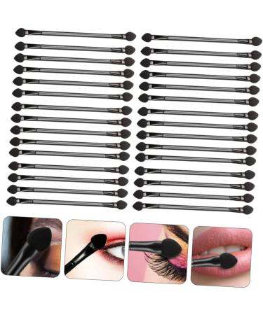 PLAFOPE 30pcs Double Ended Eyeshadow Brush Eyeshadow Sponge Stick Sponges Makeup Black Wooden Handle - Buy Online on SooperMarket.com