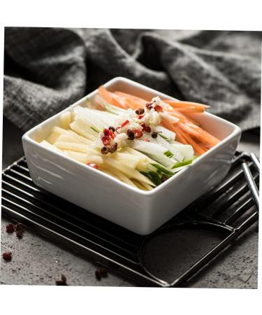 ABOOFAN 2pcs Sauce Dish Dishes Porcelain Saucer Dish Snack Plate Square Seasoning Dish Mini Porcelain Bowls Small Snack Dish Food Seasoning Dish White Ceramics Condiment Platter - Buy Online on SooperMarket.com