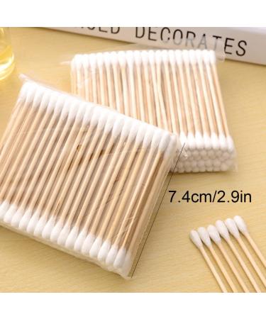 1000PCS Double Ended Cotton Swabs | Wooden Cotton Buds for Makeup Travel Ear Cleaning & Pets - Buy Online on SooperMarket.com