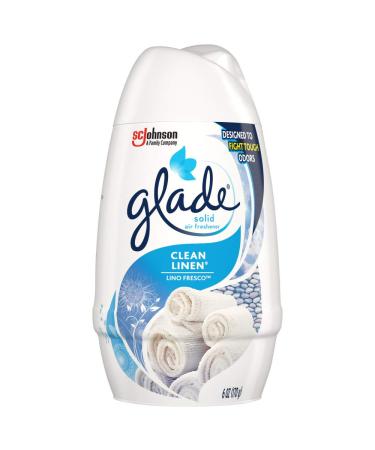 Glade Solid Air Freshener, Deodorizer for Home and Bathroom, Clean Linen, 6 Oz