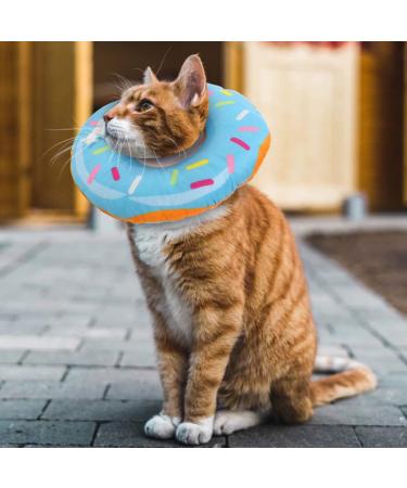 Xinzistar Soft Cat Collar - Adjustable Anti-Bite Safety Collar for Cats & Dogs (Blue Donut Size S) - Protective Pet Gear - Buy Online on SooperMarket.com