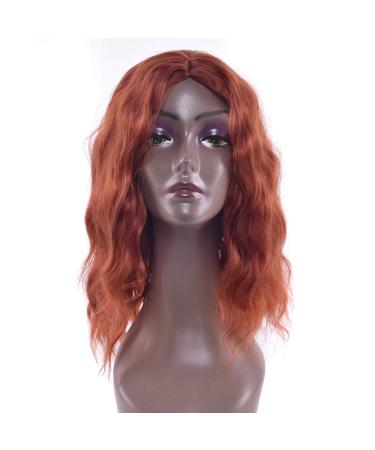 Burgundy Short Kinky Curly Synthetic Hair Wigs Party Hair Wig For Black Women Orange