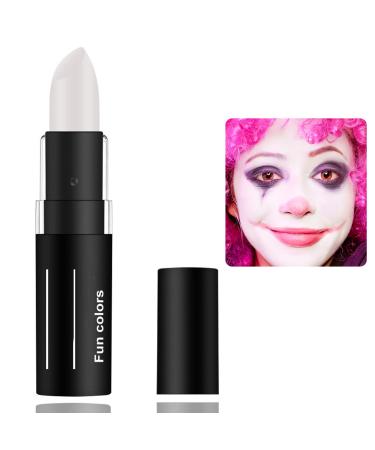 Face Body Nose Paint Stick Clown Makeup White Cream-Blendable Sticks Waterproof Eyeblack Stick Blendable Long Lasting Professional SFX Cosplay Festival Stage Halloween Makeup Stick