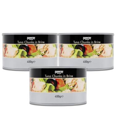 Country Range | Tuna Chunks in Brine (3x400g) Brine 400 g (Pack of 1)