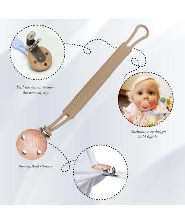 Silicon Dummy Clip Newborn Essentials Mam Dummy Clip for Baby Boys and Girls Soft Flexible Dummy Clips Fits All Pacifier Clips Dummy Holder and Baby Teething Toys Mam Soother Clips(Brown/Orange) - Buy Online on SooperMarket.com