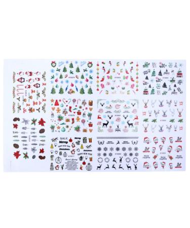 Christmas Nail Stickers Self-adhesive Christmas Stickers Nail Art Decal DIY Manicure Decorations 1Set