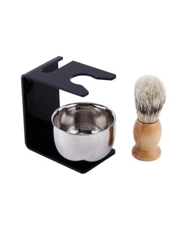 Classic Shaving Set for Men | Black Razor Holder Nylon Brush & Stainless Steel Bowl | Double-Sided Safety Razor | Luxury Grooming Kit - Buy Online on SooperMarket.com