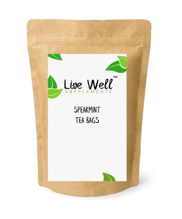 Live Well Supplements Spearmint Tea Bags Helps With Digestion Nausea Etc... (10 Tea Bags) 20-30 Cups