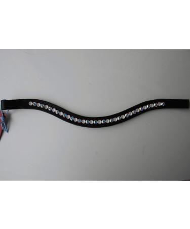 Gl cksHucke 'Silk Shine' Powder White Browband with Crystal AB for Thoroughbreds - Premium Horse Accessories - Buy Online on SooperMarket.com