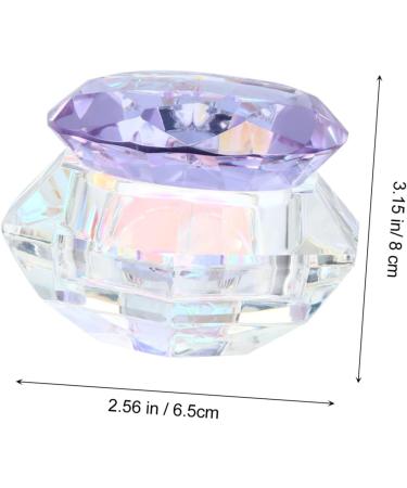 minkissy Nail Art Crystal Cup Cosmetics Cover Glass Purple Manicure 6.5x8cm Purple - Buy Online on SooperMarket.com