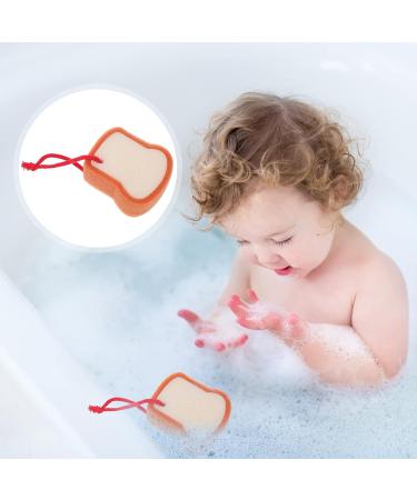 Cartoon Bread Shaped Kids Bath Sponge - Light Yellow 21X7.5CM - Buy Online on SooperMarket.com