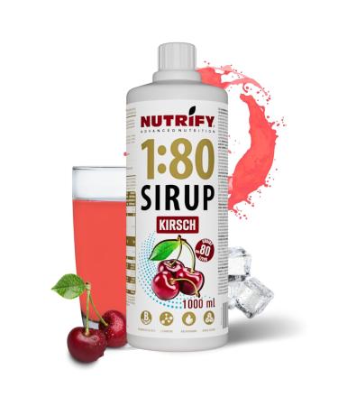 Nutrify Vital Fitness Drink 1:80 Sirup 1 L - cherry beverage concentrate with vitamins and L -carnitine sugar -free - results in 80 liters of sports drink calorie 1000 ml cherry (1 Pack)