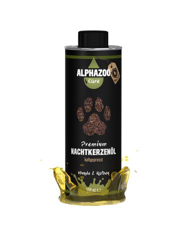 Alphazoo Premium evening primrose oil for dogs & cats 250 ml I Natural feed oil with omega-6 & omega-9 fatty acids cold-pressed i for shiny fur 250ml