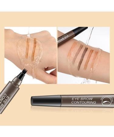 Eyebrow Pen Eye Brow Pencils for Women with 4-Fork-Tip Create Natural Hair-Like Brows Microblading Eyebrow Pen (Black) - Buy Online on SooperMarket.com