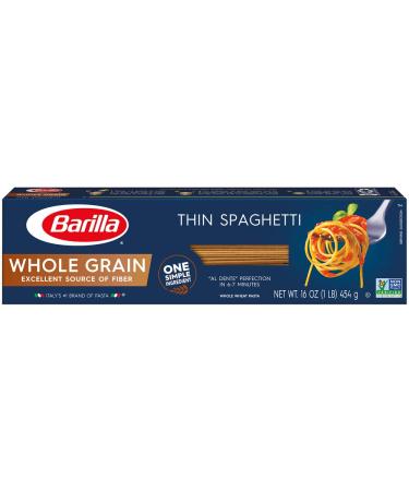 Barilla Whole Grain Pasta, Thin Spaghetti, 13.25oz,(Pack of 4) 1 Pound (Pack of 4)