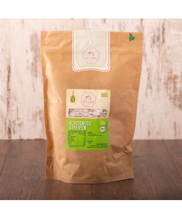 S ssundClever.de coconut strips organic |1 kg (2 x 500g) |Premium quality: high -quality natural product |Plastic-free packed in ecological-sustainable organic packaging |Coconut strip