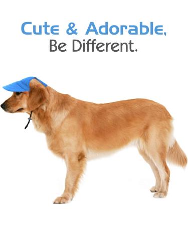 Pawaboo Adjustable Dog Baseball Cap XL Blue - Sun Protection Outdoor Sport Hat for Small Dogs with Ear Holes - Buy Online on SooperMarket.com